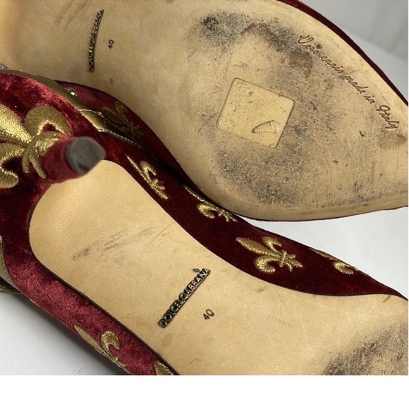 Dolce Gabbana velvet star heels with dust bag - Picture 7 of 7
